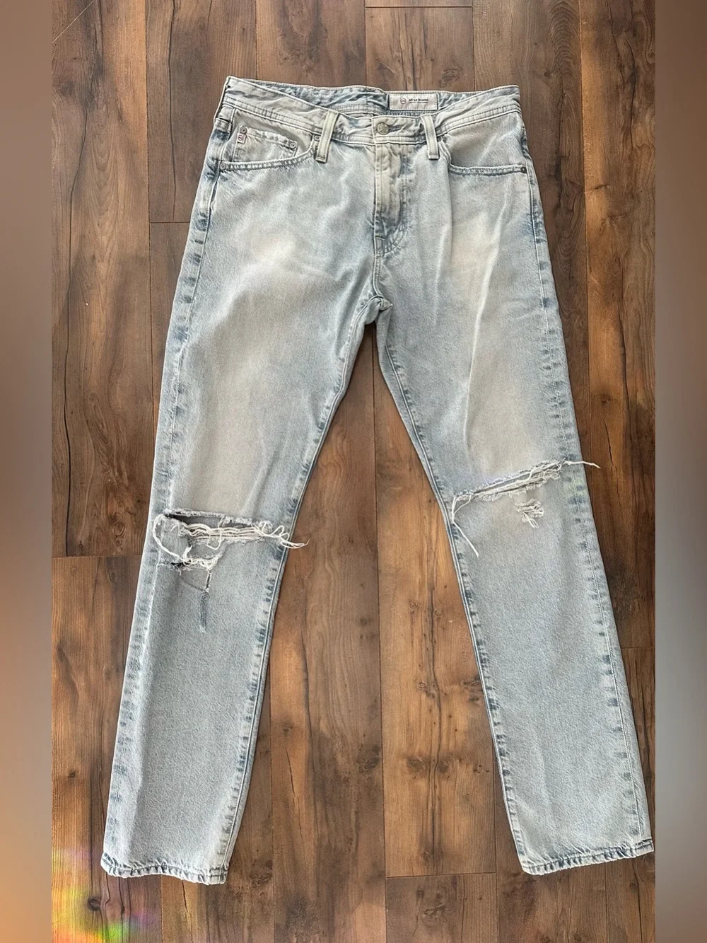 AG Adriano Goldschmied Everett Slim Straight Distressed Jeans 32 USA